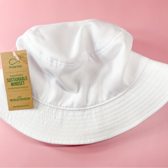 NWT Bucket Hat White Sun Hat for Adults Geo hat made from recycled material - Picture 5 of 9